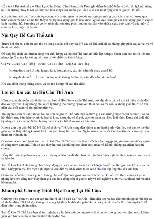 Hồ Câu Cá Thế Anh Hồ câu cá giải trí lý tưởng, đảm bảo có cá cho những người yêu