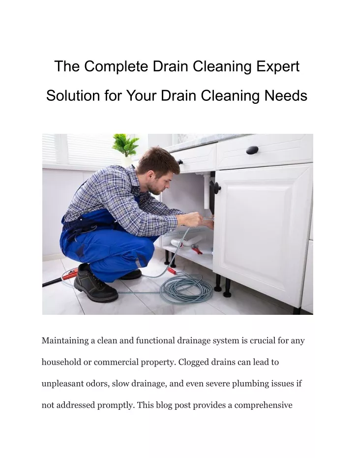 the complete drain cleaning expert