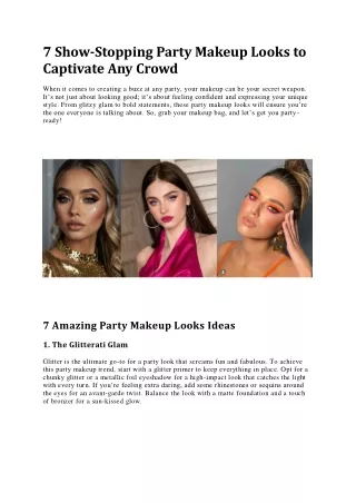 Party Makeup Look Ideas for Eye Catchy Look