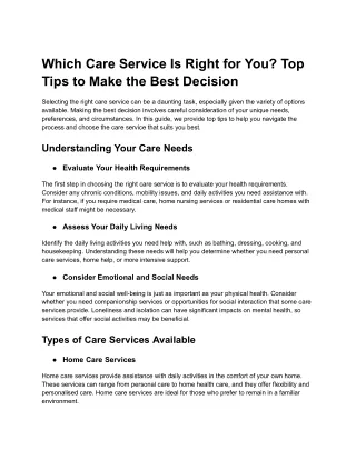 Which Care Service Is Right for You_ Top Tips to Make the Best Decision_