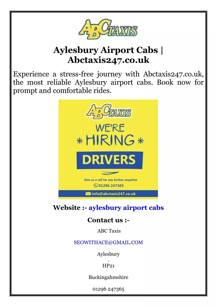 aylesbury airport cabs abctaxis247 co uk