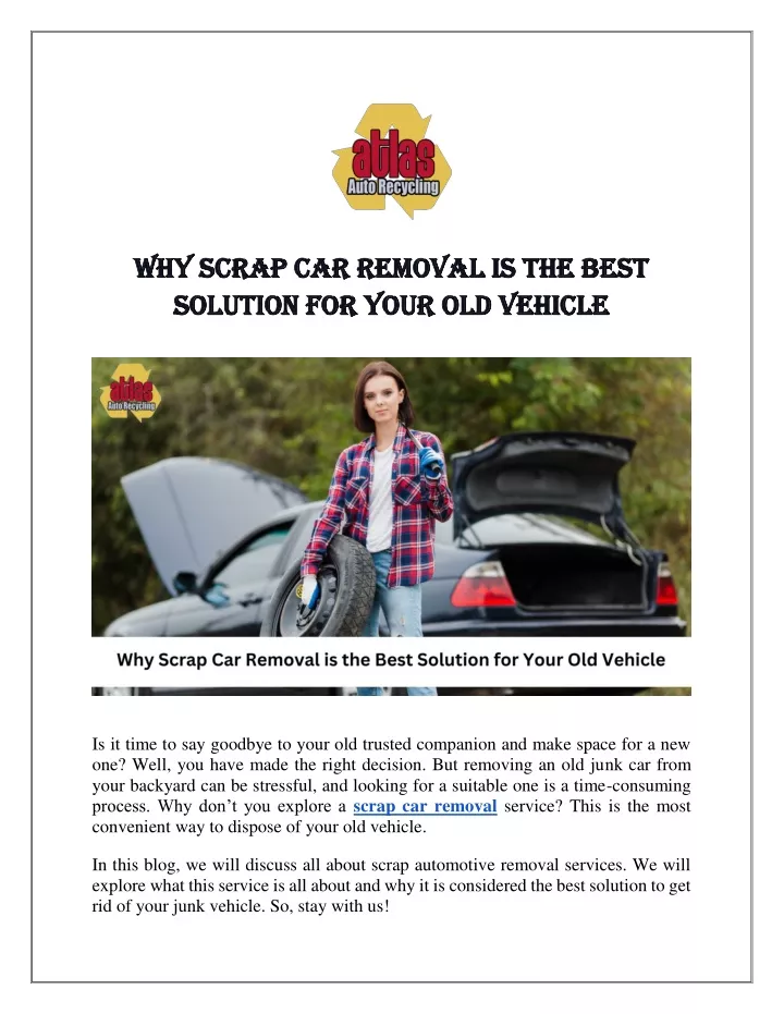 why scrap car removal is the best why scrap