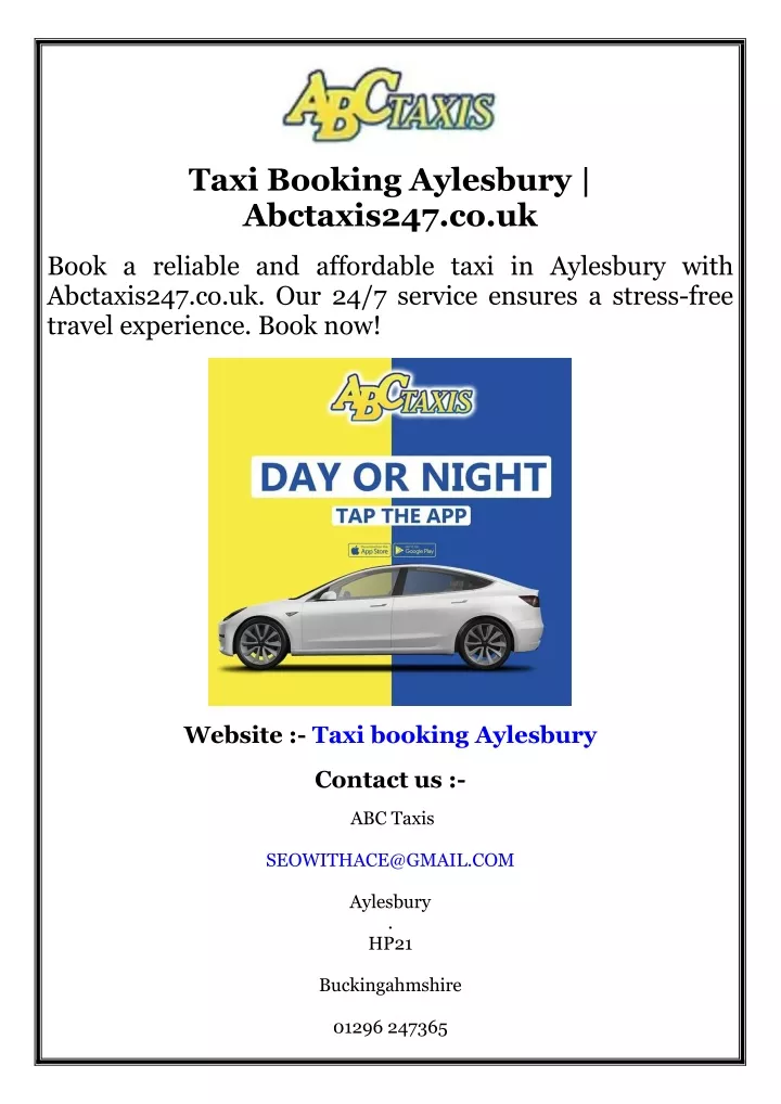 taxi booking aylesbury abctaxis247 co uk