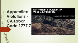 Apprentice Violations - CA Labor Code 1777