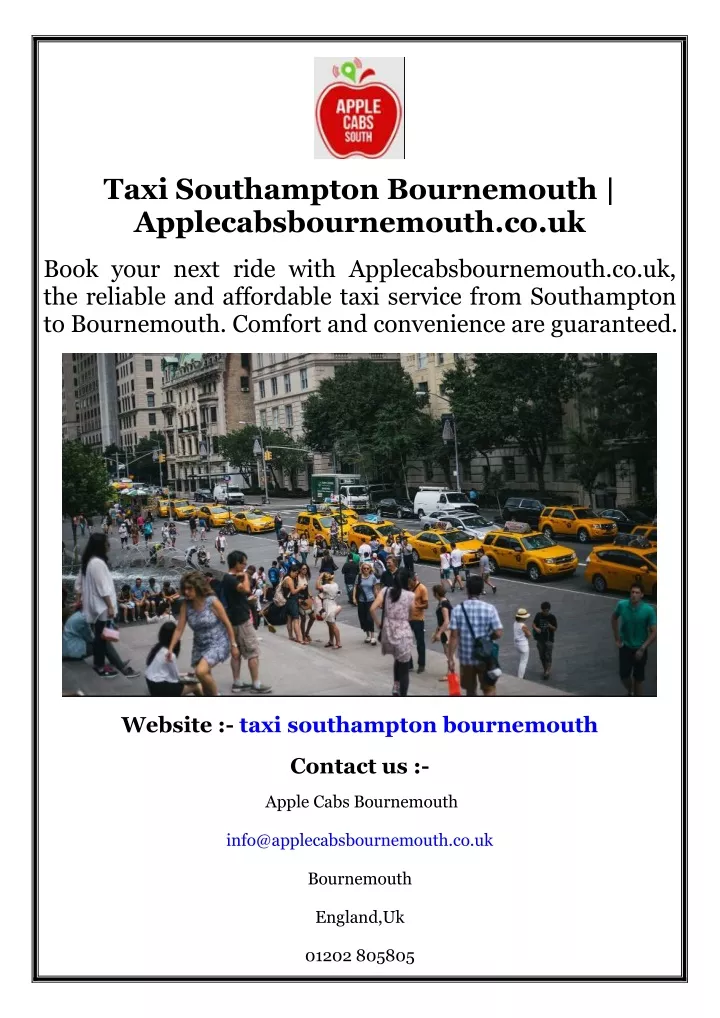 taxi southampton bournemouth applecabsbournemouth