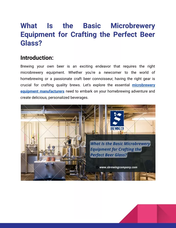 what equipment for crafting the perfect beer glass