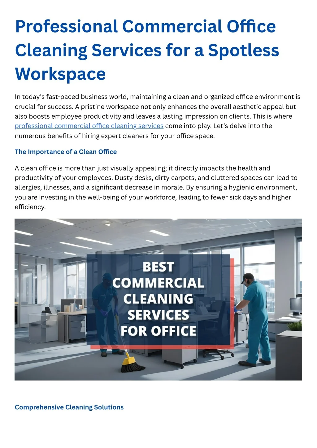 PPT - Professional Commercial Office Cleaning Services for a Spotless ...