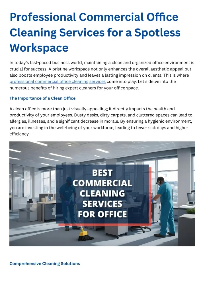 PPT - Professional Commercial Office Cleaning Services for a Spotless ...