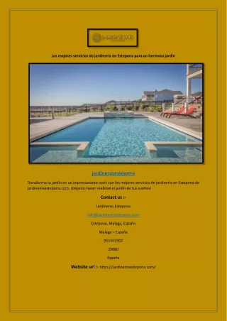 Los mejores servicios de jardinería en Estepona para un hermoso jardín