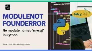 Modulenotfounderror: No module named 'mysql' in Python