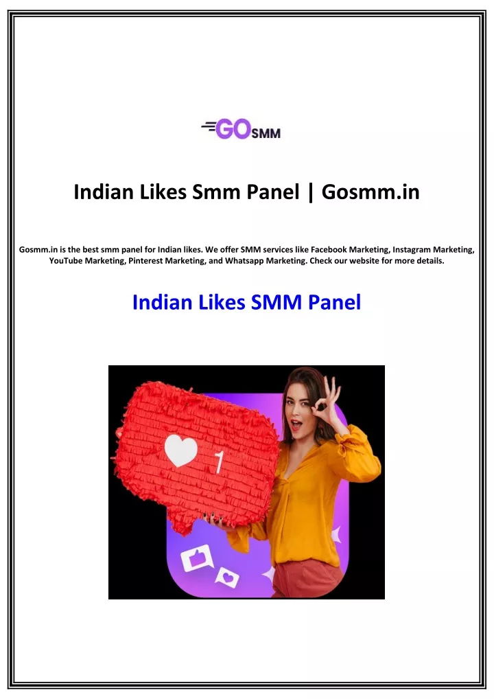 indian likes smm panel gosmm in