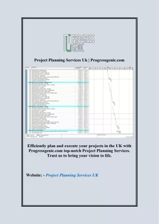 Project Planning Services Uk | Progressgenic.com