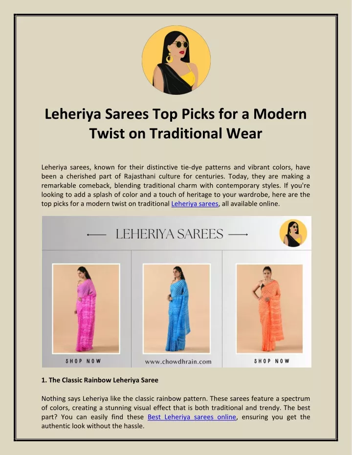 leheriya sarees top picks for a modern twist