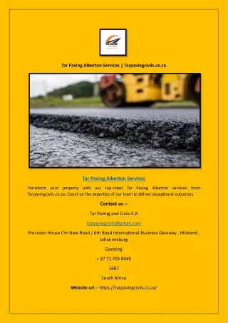 tar paving alberton services tarpavingcivils co za