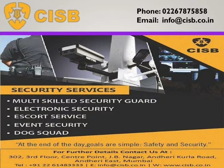 phone 02267875858 email info@cisb co in