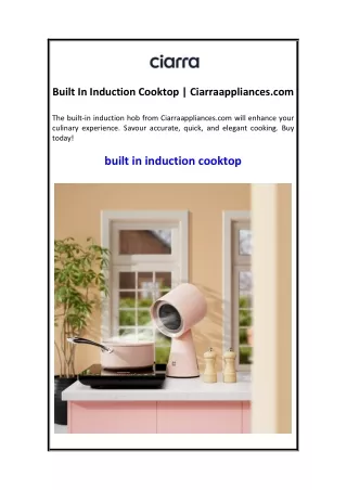 Built In Induction Cooktop  Ciarraappliances.com