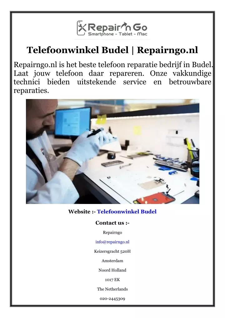 telefoonwinkel budel repairngo nl