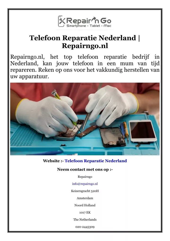 telefoon reparatie nederland repairngo nl