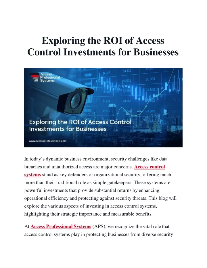 exploring the roi of access control investments for businesses