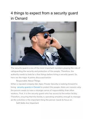 4 things to expect from a security guard in Oxnard (1)