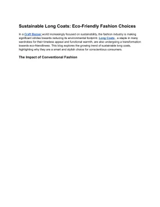 Sustainable Long Coats_ Eco-Friendly Fashion Choices