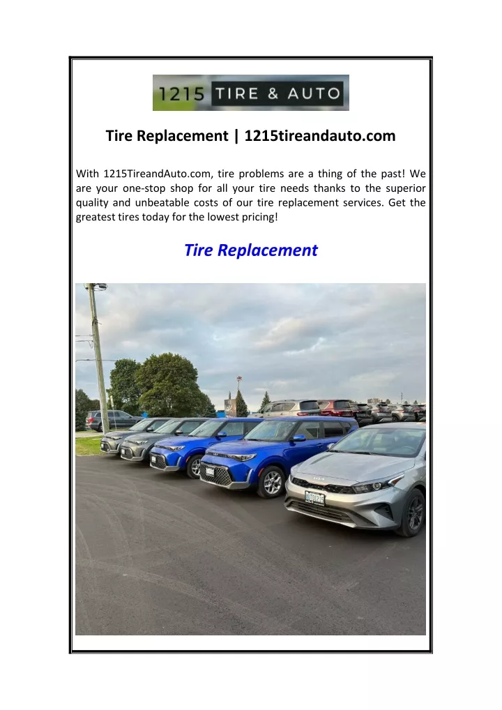 tire replacement 1215tireandauto com