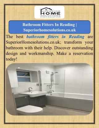 Bathroom Fitters In Reading  Superiorhomesolutions.co.uk