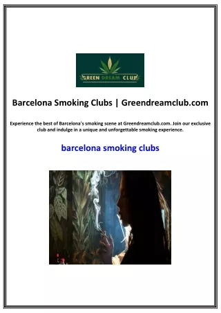 Barcelona Smoking Clubs | Greendreamclub.com