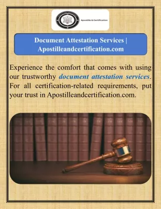 Document Attestation Services  Apostilleandcertification.com