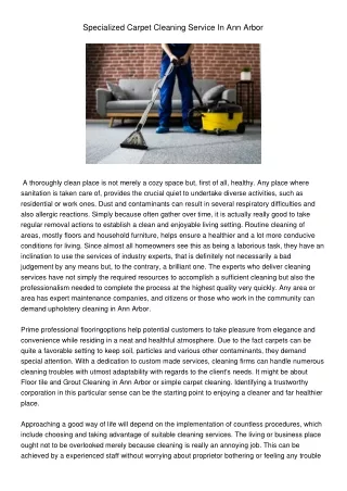 SpecializedCarpetCleaningServiceInAnnArbor