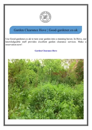 Garden Clearance Hove Good-gardener.co.uk