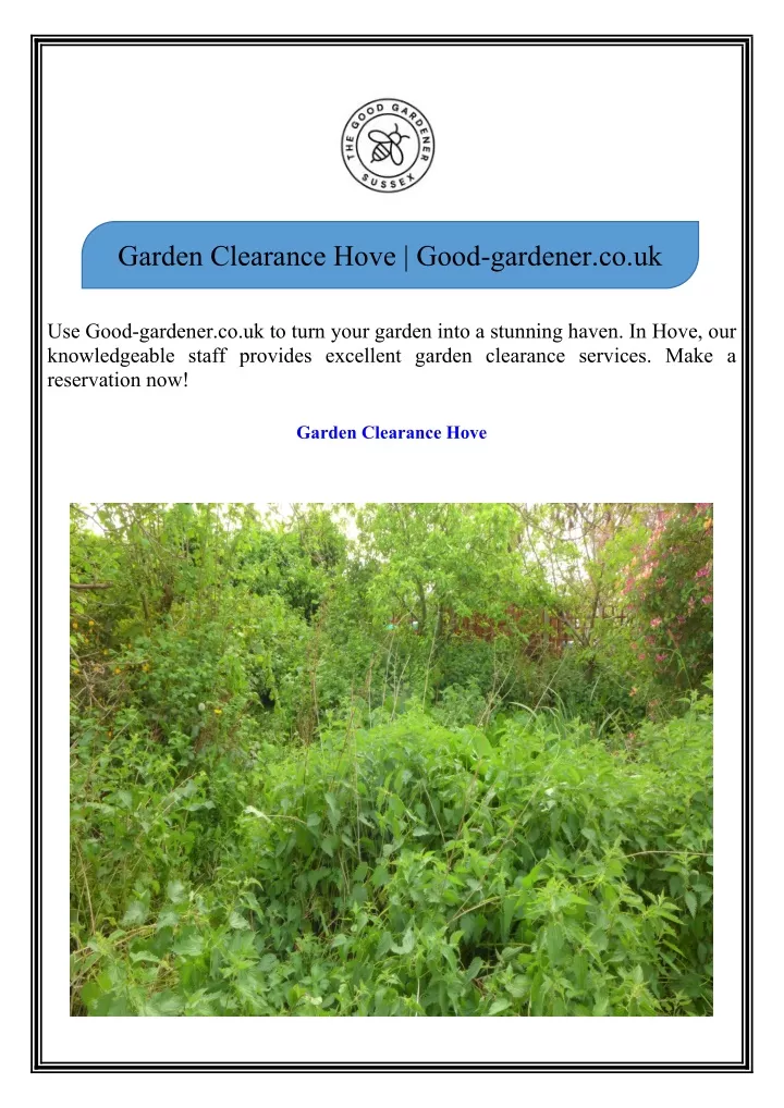 garden clearance hove good gardener co uk