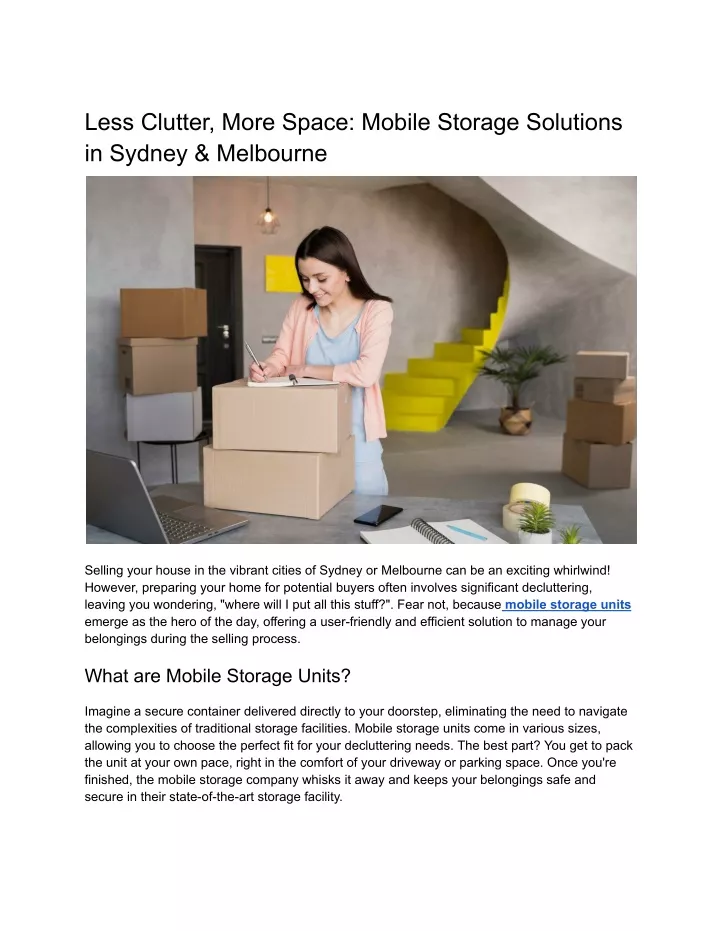 less clutter more space mobile storage solutions