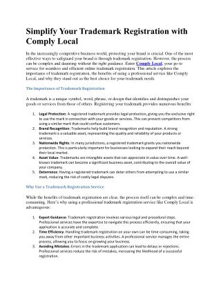 Trademark registration service