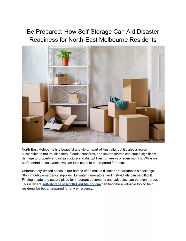 be prepared how self storage can aid disaster