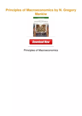 Principles of Macroeconomics by N. Gregory Mankiw