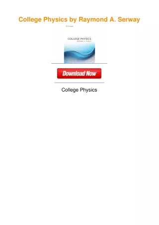 College Physics by Raymond A. Serway