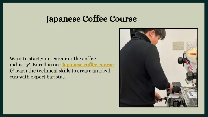 japanese coffee course japanese coffee course