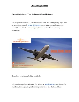 Cheap Flight Fares