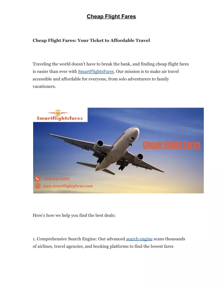 cheap flight fares