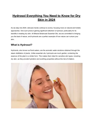 Hydrosol Everything You Need to Know for Dry Skin in 2024