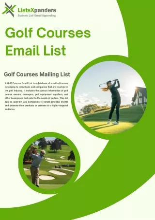 Golf Courses Email List - PDF