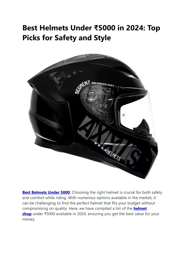 best helmets under 5000 in 2024 top picks