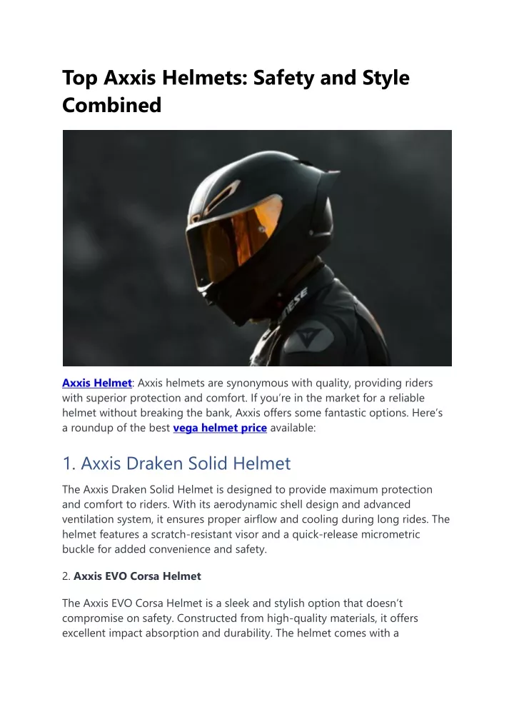 top axxis helmets safety and style combined