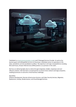 teleglobal is a cloud service provider in india