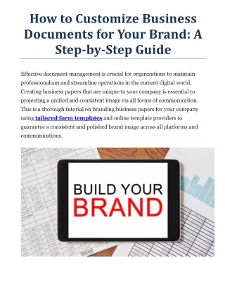 How to Customize Business Documents for Your Brand