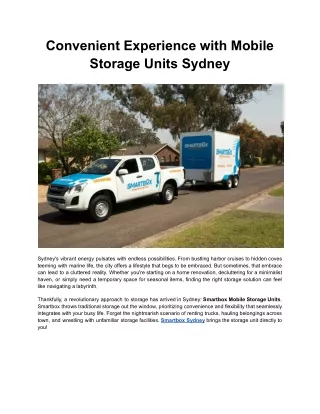 convenient experience with mobile storage units