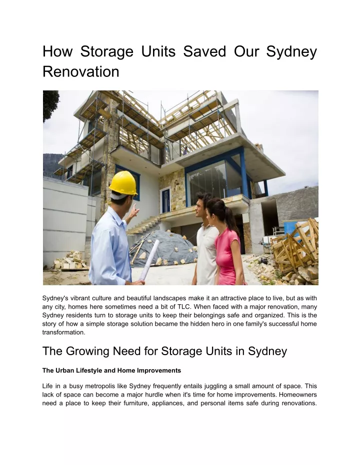 how storage units saved our sydney renovation