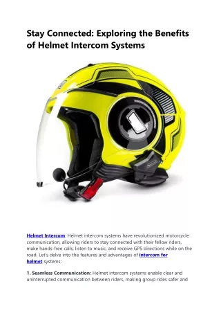 Helmet Intercom