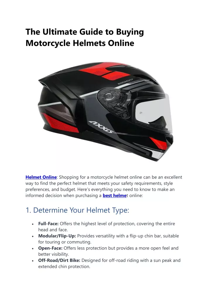 the ultimate guide to buying motorcycle helmets